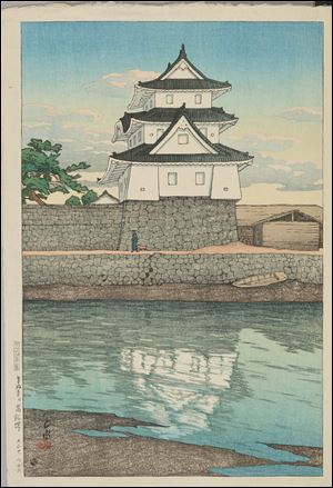 Kawase Hasui's 'Takamatsu Castle,' 1921, is one of the Japanese  woodblock prints in the Fresh Impressions show at the Toledo Museum of Art.     