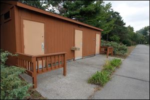The bathrooms at Olander Park in Sylvania where a rape allegedly occured.