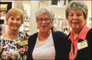 From left, Diana Osterman, hostess Paula Brown, and Dottie Huls at the Cancer Connection of Northwest Ohio, Inc. event.