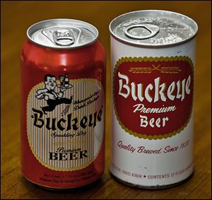 The new can, left, has been updated from the container that the beer came in 41 years ago.