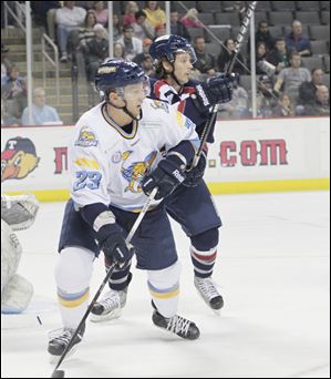 Forward Luke Glendening tallied 21 points for the Walleye last season, scoring 14 goals to go along with seven assists..