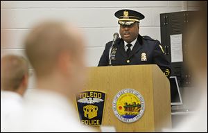 Police Chief Derrick Diggs tells the class of 75 men and women, that from now on, ‘you need to eat, sleep, drink TPD blue’  as he officially kicked off the academy. The candidates will graduate in April after completing 26 weeks or 1,040 hours of training.