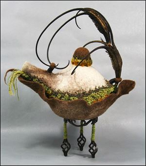 Created in wool fiber, 'Art Nouveau Teapot' by Pamela MacGregor is part of a new show at the American Gallery in Sylvania. 