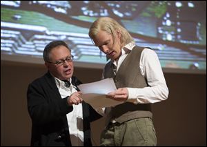 Director Bill Condon with Benedict Cumberbatch on the set of 'The Fifth Estate.'