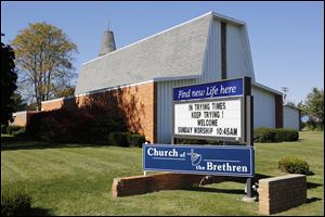 Exterior of the Church of the Brethren, which is closing permanently.
