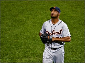 The Tigers’ Jose Veras looks up after giving up a grand slam to Boston’s Shane Victorino during Game 6 of the AL championship series. Detroit returns a strong core nucleus of players next season.