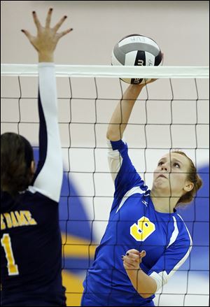 Emily Lydey, a sophomore, leads the team with 43 service aces.