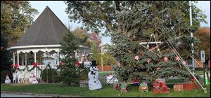 Adams Street Park in Port Clinton is decorated by volunteers for Christmas in honor of Devin Kohlman, 13, who is battling brain cancer.