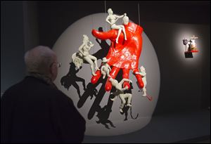 A sculpture entitled 'a la main du diable, 2013' by French artist Arnaud Labelle-Rojoux.