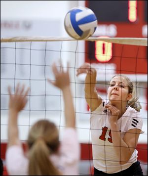 Bedford junior outside hitter Kayla Gwozdz leads the team with 635 kills. The Mules are 63-9-2 and play today against Allen Park in a Class A regional final.