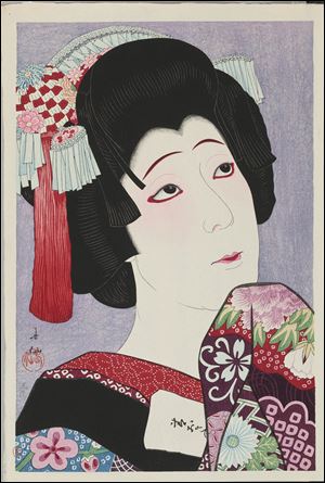 Japanese color woodblock print from the Fresh Impressions show at TMA. 