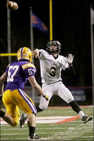 Perrysburg's Trevor Hafner, a sophomore, made his first varsity start. He completed 22 of 41 passes for 317 yards, two touchdowns, and an interception.