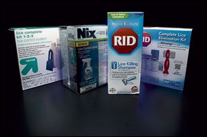 Common over-the-counter products used for contolling head lice.