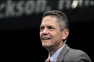 U.S. Rep. Mark Schauer is seen during a debate in Jackson, Mich. Schauer, a Democrat, has officially jumped in the race for Michigan governor.
