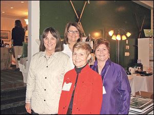 L-R, Judy Reitzel (in front), Luella Smith (in back), Connie Murphy (in red), and Mary Harman (in purple).