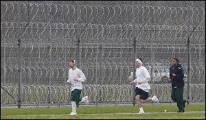 Inmates at Toledo Correctional Institution had the option to run or to walk the 5K event for the Komen Foundation.