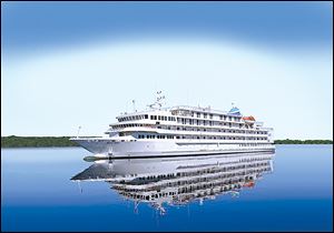 The Pearl Mist, depicted in a sketch, is the ship that will be used for Great Lake cruises with the Pearl Seas Cruise Line in 2014.