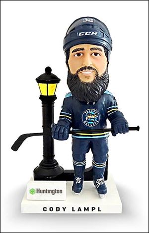 The bobblehead of Cody Lampl will be given to the first 2,000 fans on Friday.