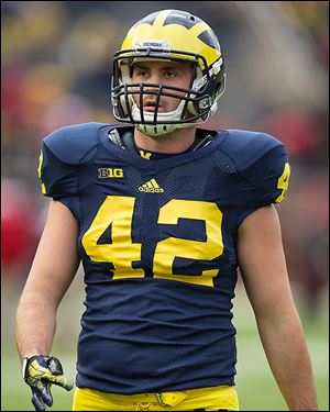 Dylan Esterline, a Blissfield grad, never earned a scholarship with UM but doesn’t regret walking on.