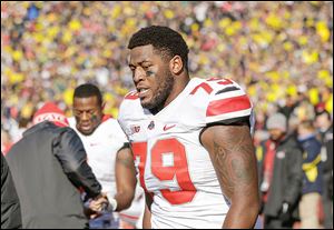 OSU’s Marcus Hall was kicked out of Saturday’s game at Michigan. Hall used an obsence gesture toward fans on his way off the field.