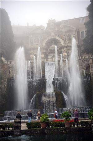 The Villa d'Este in Tivoli, Italy, is listed as a UNESCO world heritage site and is near Rome. 