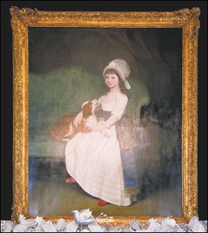 Close-up of the painting, Miss Derby.