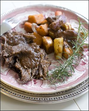 Holiday pot roast with spiced root vegetables.