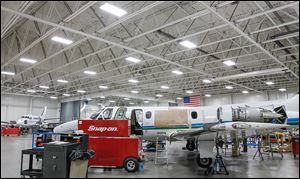 Toledo Jet Center rose in place of a Cessna maintenance facility that went out of business four years ago. Two shifts of mechanics work seven days a week there.