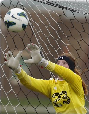 In soccer, Sarah Baer allowed just 13 goals in 19 games as a goalkeeper this season.