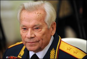 Mikhail Kalashnikov, who invented the AK-47 assault rifle, attends festivities to celebrate his 90th birthday at the Kremlin in Moscow in November, 2009.