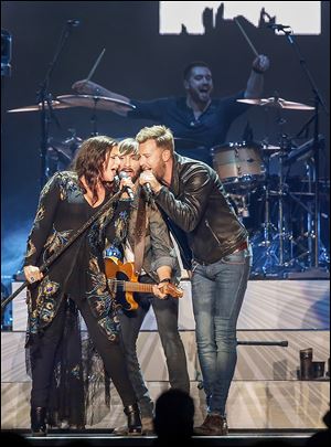 Although known for its power ballads, Lady Antebellum’s Toledo set list showcased several up-tempo songs.