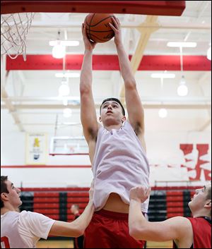 Noah Castle, a 6-foot-5 junior, scores 16 points and grabs 8.9 rebounds per game for Wauseon.