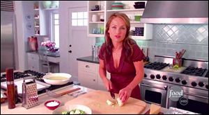 Cooking expert Giada De Laurentiis on the set of her show 'Everyday Italian,' which runs on the Food Network.