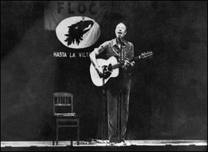 Pete Seeger performed at Whitmer High School for a benefit for the Farm Labor Organizing Committee for more than two hours on a Sunday night in 1983. Attendance reports ranged from 800 to 1,100.
