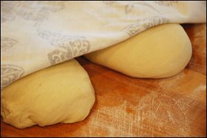 Easy Pizza Dough recipe calls for all-purpose flour and produces a chewy pizza crust with a nice, salty punch.