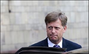 U.S. Ambassador to Russia Michael McFaul is seen leaving the Foreign Ministry in Moscow, Russia, in May, 2013.