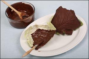 Cabbage leaves make a good chocolate mold.