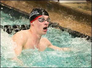 St. Francis senior Nick Brodie, who will swim at Ohio State, finishes third in the 50-yard freestyle at the state meet.