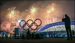 A huge fireworks display caps off the closing ceremony of the Olympic Games in Sochi, Russia. The president of Olympic organizing committee called the success of the 2014 Games a great moment in Russian history.