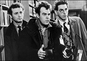 Bill Murray, left, Dan Aykroyd, center, and Harold Ramis, appear in a scene from the 1984 movie ‘Ghostbusters.’ Ramis died early Monday in Chicago from complications of autoimmune inflammatory disease, according to his attorney. He was 69.
