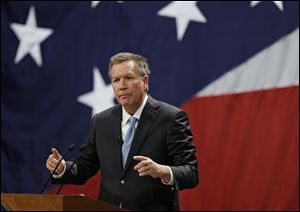 Ohio Gov. John Kasich delivers his State of the State address at the Performing Arts Center Monday in Medina.