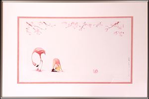 This page from the award-winning picture book ‘Flora and the Flamingo’  was acquired last fall by the Toledo-Lucas County Public Library and hangs in the children’s area of the Main Library. 