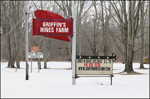 Griffin Hines Farm is on the west side of State Rt. 295 south of U.S. 20A near Swanton. There are several variations of the farm name.