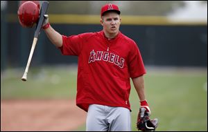 Los Angeles Angels' Mike Trout will become eligible for arbitration after this season and could become a free agent after the 2017 World Series.