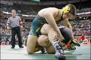 Clay’s Matt Stencel, a sophomore, earned a 7-3 decision against Mount Vernon’s Matthew Lybarger in a 182-pound semifinal match Friday night in Columbus.