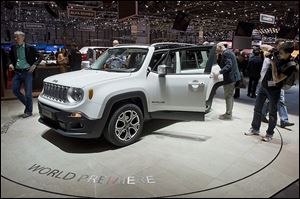 The Renegade, at the Geneva International Motor Show in Geneva, is built on a Fiat platform and already called the ‘cute brute.’