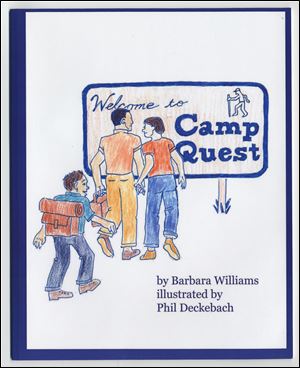Scan of the cover page of the book Welcome to Camp Quest by Barbara Williams. Blade scanned image.