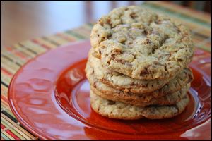 These cookies are made with chopped Heath Bars.
