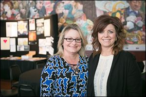 Shelley Roach and Suzette Kanarowski, committee chairmen of the Advertising Club of Toledo's ADDY Awards.