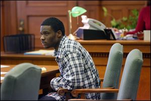 Defendant Quincy Allen sits at the table during the his trial last week.